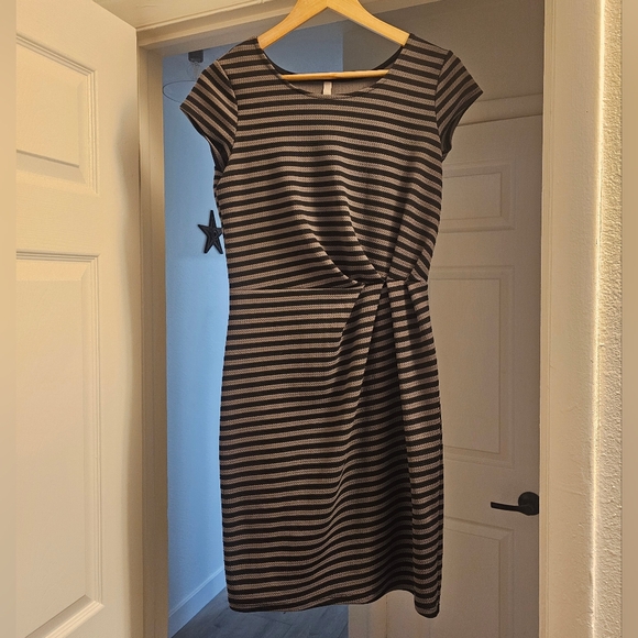 Striped Black and Gray Dress - Picture 1 of 2